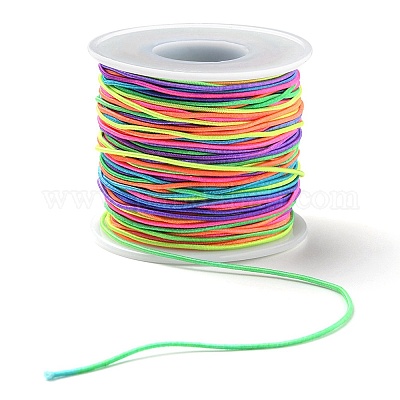 Wholesale Round Segment Dyed Polyester Elastic Cord - Pandahall.com
