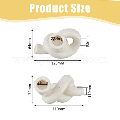 2Pcs 2 Styles Ceramic Candle Holder&nbsp;AJEW-FH0004-10-1