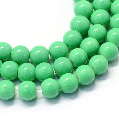 Baking Paint Glass Round Bead Strands&nbsp;X-DGLA-Q020-8mm-07-1