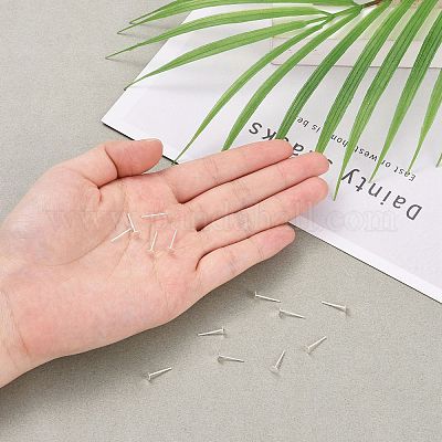 925 Sterling Silver Stud Earring Findings&nbsp;X-STER-T002-200S-1