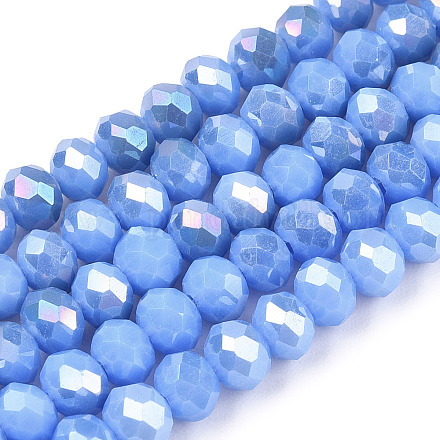 Electroplate Glass Beads Strands&nbsp;EGLA-A034-P4mm-B28-1