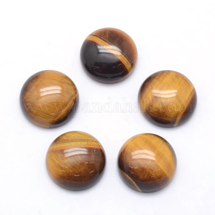 Natural Tiger Eye Cabochons&nbsp;G-P393-R12-12mm-1