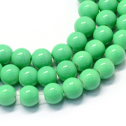 Baking Paint Glass Round Bead Strands&nbsp;X-DGLA-Q020-8mm-07-1