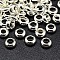 Brass Flat Round Spacer Beads, Silver Color Plated, 7x3mm, Hole: 3.5mm