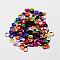 Plastic Paillette Beads, Semi-cupped Sequins Beads, Center Hole, Mixed Color, 12x0.5mm, Hole: 1mm, about 35000pcs/pound
