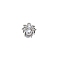 Platinum Alloy Pendants, Spider Pendants, with Plastic Beads, White, 15x14mm