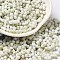 Two Tone Baking Paint Glass Seed Beads, Round Hole, Peanut, Light Khaki, 6~6.5x3~3.5x3~3.5mm, Hole: 1~1.2mm, about 4500pcs/pound