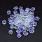 Transparent Glass Charms, Shell Shaped Petal, AB Color, Medium Slate Blue, 15x12x4mm, Hole: 1mm