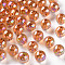 Transparent Acrylic Beads, AB Color Plated, Round, Sandy Brown, 8x7mm, Hole: 2mm, about 1745pcs/500g