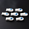 Handmade Porcelain Beads, Hand Painted Ceramic Beads, Famille Rose Style, Fish, White, 19.5x10x8mm, Hole: 2mm