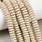 Natural Lava Rock Beads Strands, Dyed, Flat Round/Disc, Beige, 8~8.5x3~4mm, Hole: 2mm, about 54~60 pcs/Strand, 7.87 inch(20 cm)