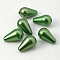 ABS Plastic Imitation Pearl, Teardrop, Dark Sea Green, 10x6mm, Hole: 1mm