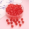 50Pcs Transparent Acrylic Beads, Red, 10x2mm