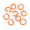 Spray Painted Iron Open Jump Rings, Round, Orange, 17 Gauge, 8~8.5x1.2mm, Inner Diameter: 5~6mm