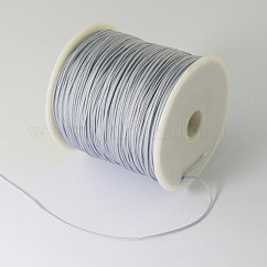 Braided Nylon Thread, Chinese Knotting Cord for Beading Jewelry Making Macrame Craft, Light Grey, 0.5mm, about 150yards/roll