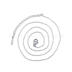 Non-Tarnish 304 Stainless Steel Cable Chains Necklace for Men Women, Stainless Steel Color, Wide: 1.2mm, 15.75 inch(40cm)