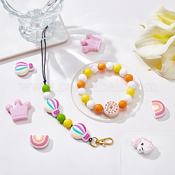 10Pcs 5 Style Food Grade Eco-Friendly Silicone Focal Beads&nbsp;SIL-SC0001-09