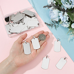 30Pcs 201 Stainless Steel Rounded Rectangle Stamping Blank Tag Pendants&nbsp;STAS-ME0002-06