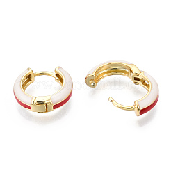 Brass Huggie Hoop Earrings&nbsp;EJEW-S209-07D