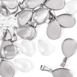 DIY 304 Stainless Steel Teardrop Pendant Making Kits&nbsp;DIY-TA0014-42