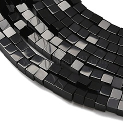 Natural Black Onyx Beads Strands&nbsp;G-Z110-J01-4x4mm