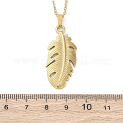 Leaf 304 Stainless Steel Pendant Necklaces&nbsp;NJEW-M096-17G
