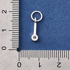 925 Streling Silver Pave Clear Cubic Zirconia Flat Round Charms&nbsp;STER-I022-03S