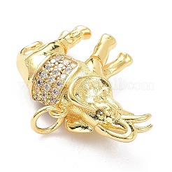 Brass Micro Pave Clear Cubic Zirconia Pendants&nbsp;ZIRC-L091-092G
