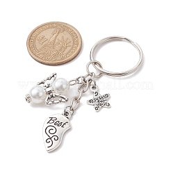 2Pcs 2 Styles Heart Alloy Keychains&nbsp;KEYC-JKC00715