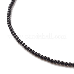 Natural Dyed & Heated Black Agate Beaded Necklaces for Women&nbsp;NJEW-JN03789-06