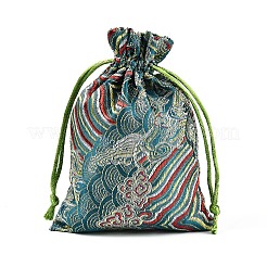 Chinese Embroidery Satin Drawstring Bags&nbsp;ABAG-N008-10x14-A01