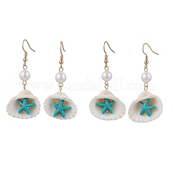 304 Stainless Steel Shell Shape Dangle Earrings&nbsp;EJEW-JE06269