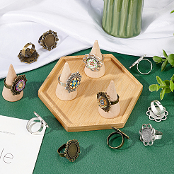 16Pcs 4 Style Vintage Adjustable Iron Finger Ring Components&nbsp;FIND-SC0002-46