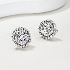 925 Sterling Silver Pave Moissanite Stud Earrings for Women&nbsp;EZ0984