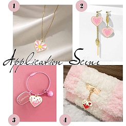8Pcs 4 Colors Alloy Enamel Pendants&nbsp;ENAM-YW0004-31