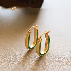 Brass Enamel Hoop Earrings&nbsp;WG72E93-01