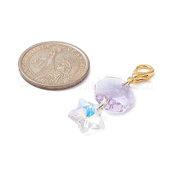 Star/Octagon Glass Pendant Decorations&nbsp;HJEW-JM01044
