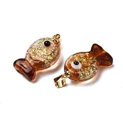 Handmade Dichroic Foil Lampwork Pendants&nbsp;DICH-G001-01G-02