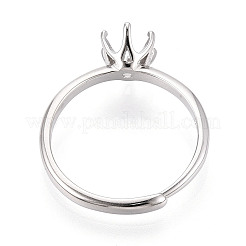 Rhodium Plated 925 Sterling Silver Engagement Solitaire Ring Settings&nbsp;STER-T008-12P