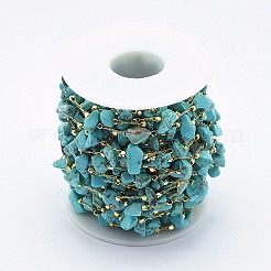 Handmade Synthetic Turquoise Beaded Chains&nbsp;LS-CHC-I026-D-01G