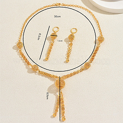 Vintage Alloy Hollow Round Tassel Earrings & Necklaces for Women&nbsp;KT6251