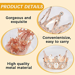 4Pcs 4 Styles Alloy Rhinestones Crown Cake Decoration&nbsp;DIY-SP0003-26RG
