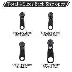 32Pcs 4 Style Zinc Alloy & Plastic Zipper Slider&nbsp;FIND-GF0003-95