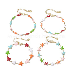 304 Stainless Steel Enamel Link Chain Bracelets&nbsp;BJEW-JB13026