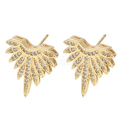 Brass Micro Pave Cubic Zirconia Stud Earrings for Women&nbsp;EJEW-A168-06G