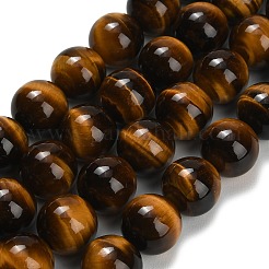 Natural Tiger Eye Beads Strands&nbsp;G-C293-A01-14mm
