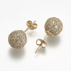 Brass Micro Pave Cubic Zirconia Earring&nbsp;EJEW-E224-02G