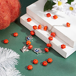 DIY Pumpkin Bead Stretch Bracelets Making Kits&nbsp;DIY-SC0014-66