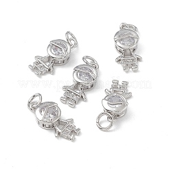 Brass Micro Pave Cubic Zirconia Pendants&nbsp;KK-E068-VB201