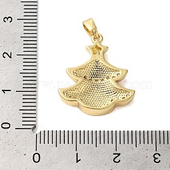 Christmas Theme Rack Plating Brass Cubic Zirconia Pendants&nbsp;KK-K385-119G-01